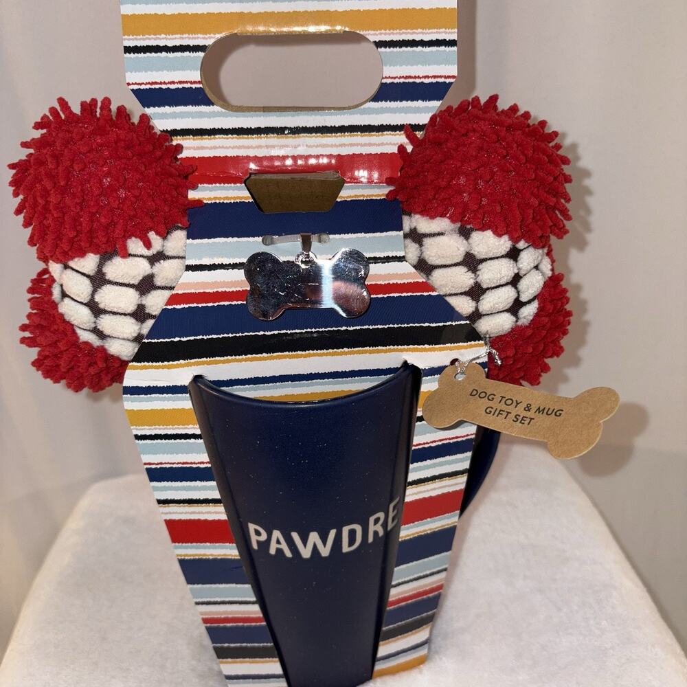 Mug & Dog Toy Gift Set PAWDRE Mug Plush Toy and Dog Tag